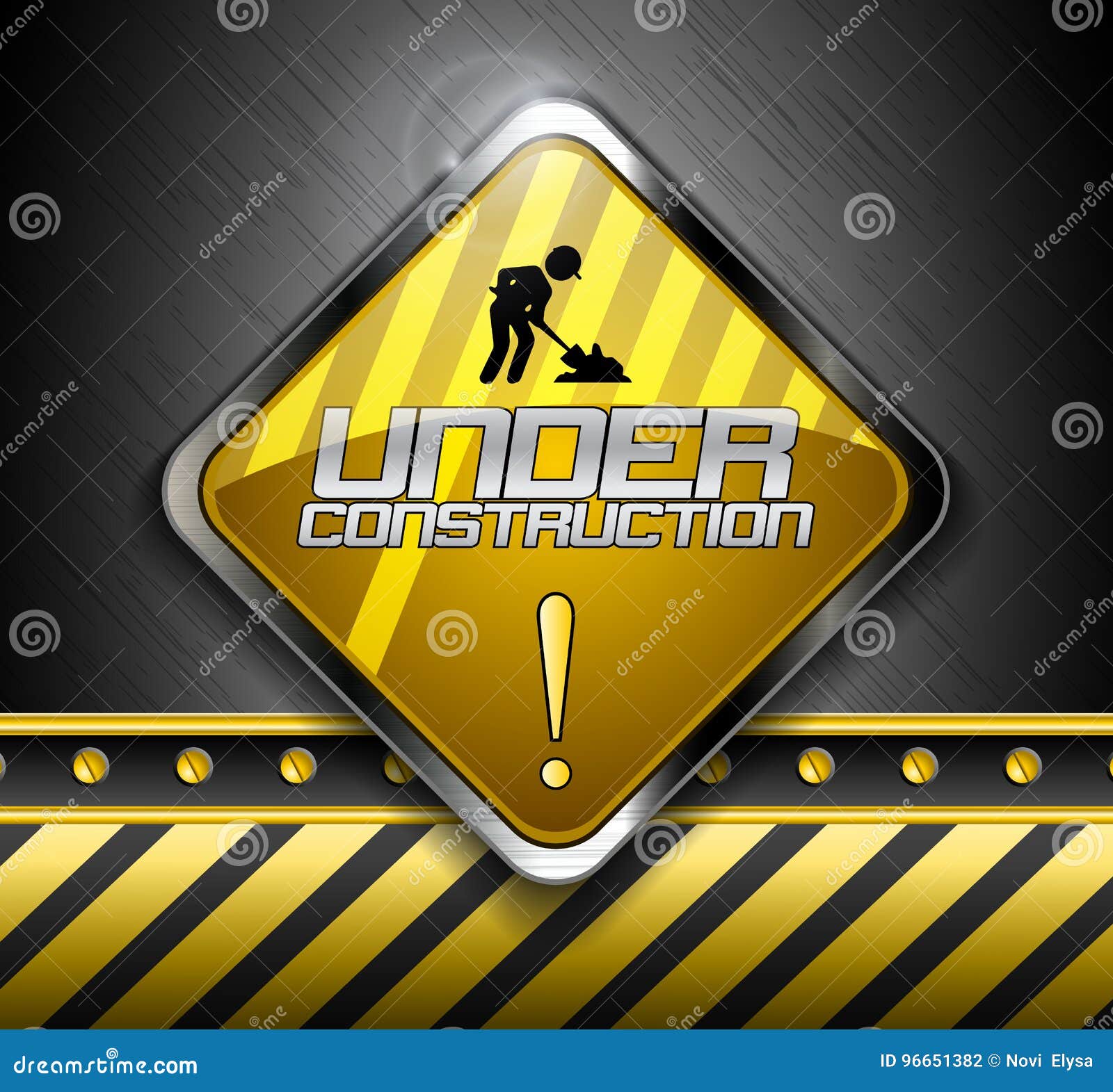 Under Construction Road Sign Stock Vector - Illustration of banner ...