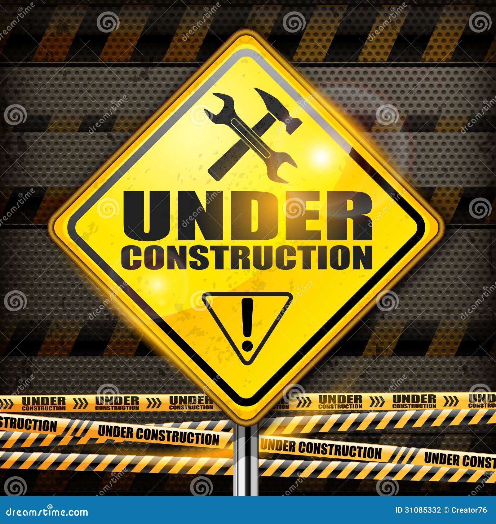Under Construction Sign Rhombus Stock Vector - Illustration of service ...