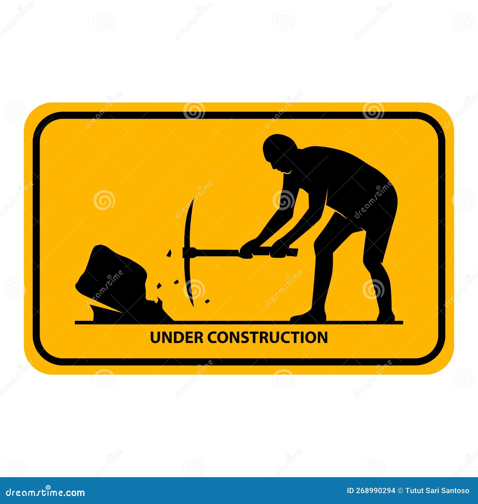 Under construction sign stock vector. Illustration of template 268990294