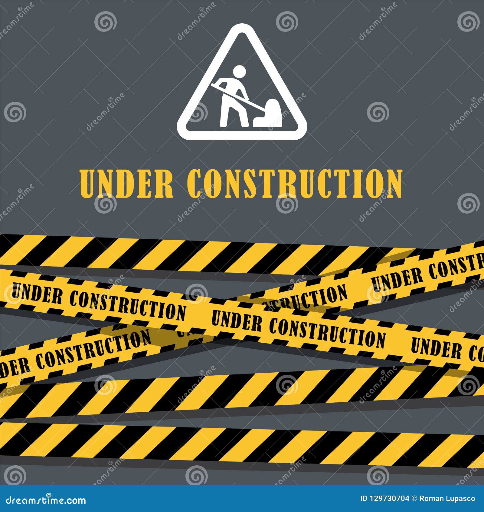 Under Construction Website Page with Black and Yellow Striped Borders ...