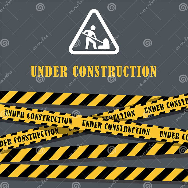 Under Construction Website Page with Black and Yellow Striped Borders ...