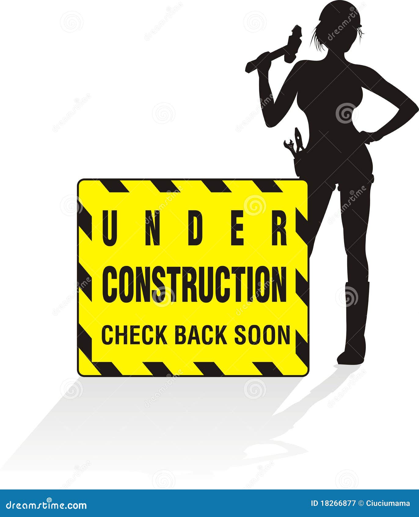 Under Construction Working Girl Royalty Free Stock Photography