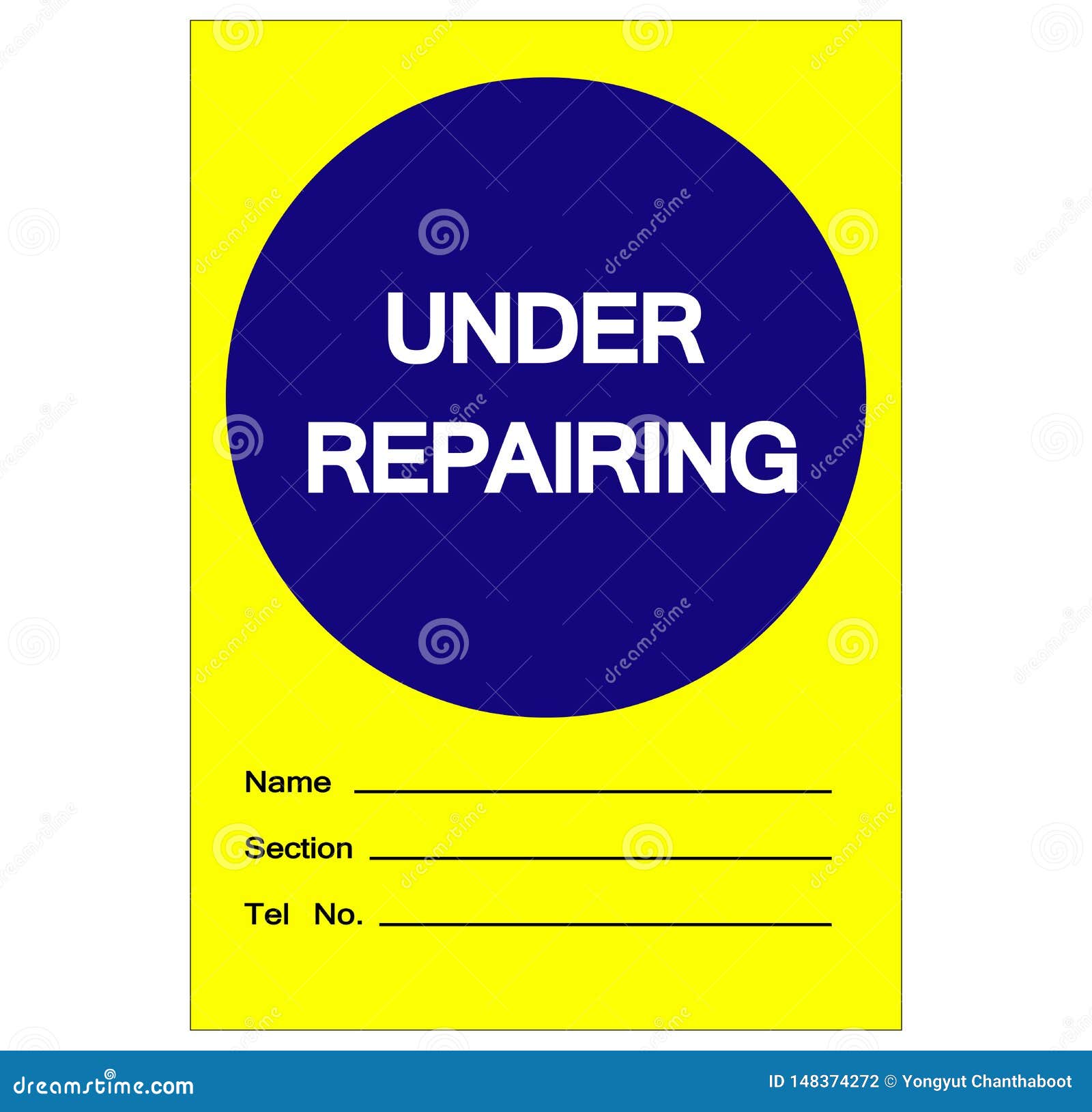 Under Repairing Label Tag Symbol Sign,Vector Illustration, Isolate on