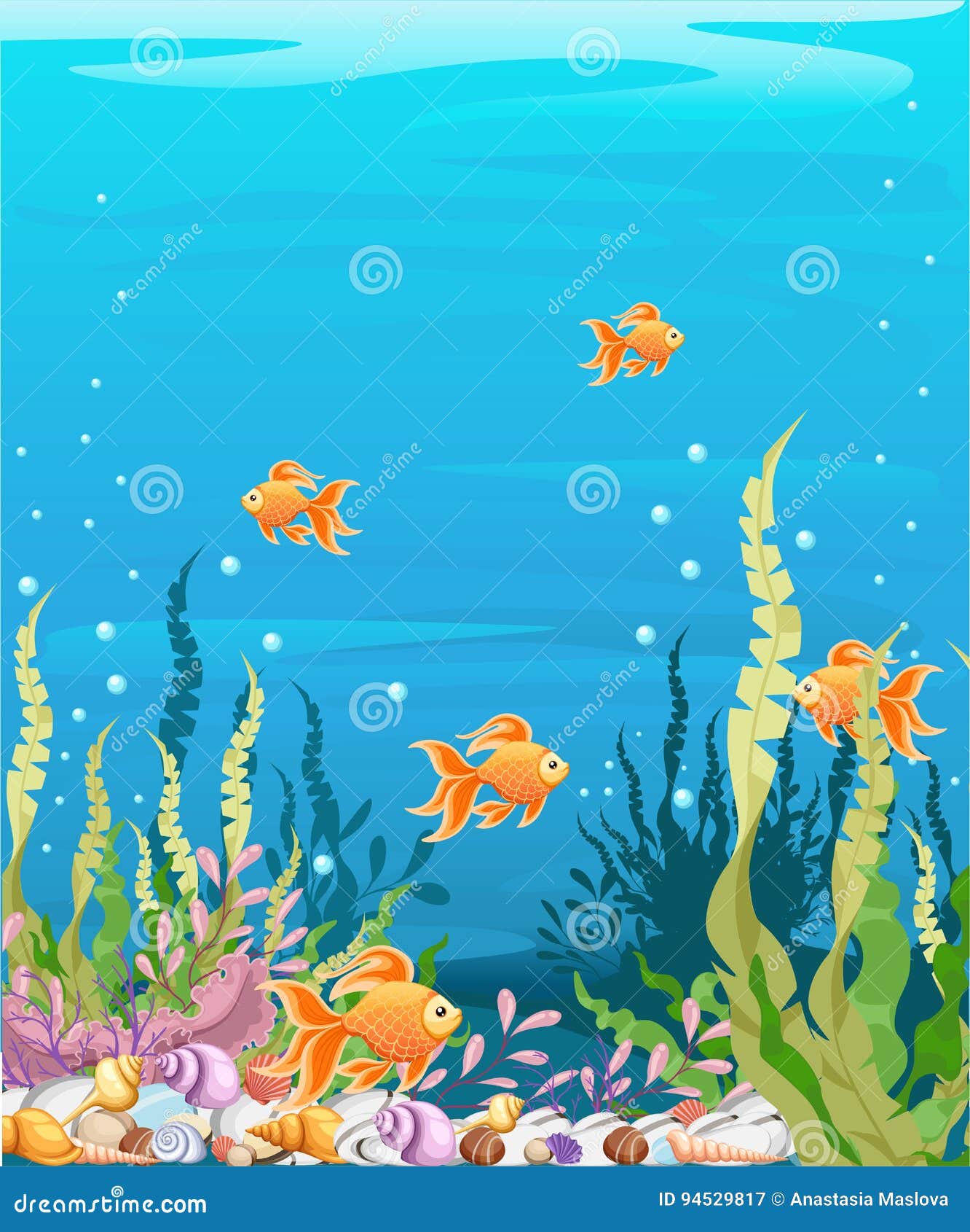 Under the Sea Background Marine Life Landscape - the Ocean and Underwater  World with Different Inhabitants. for Print, Crea Stock Illustration -  Illustration of bubble, algae: 94529817