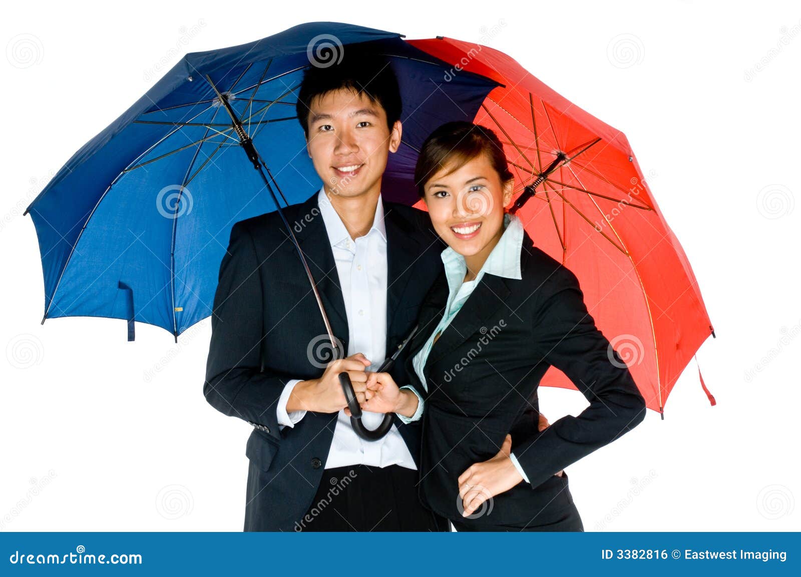 Under Umbrellas stock photo. Image of confident, colleagues 3382816