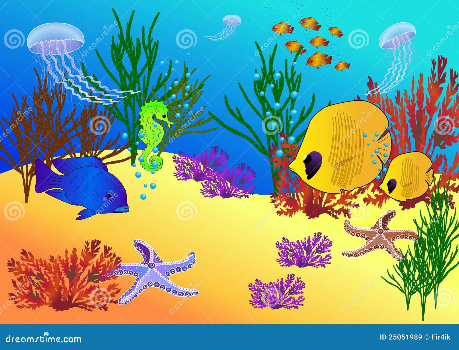 Under water life stock vector. Image of alive, creative - 25051989