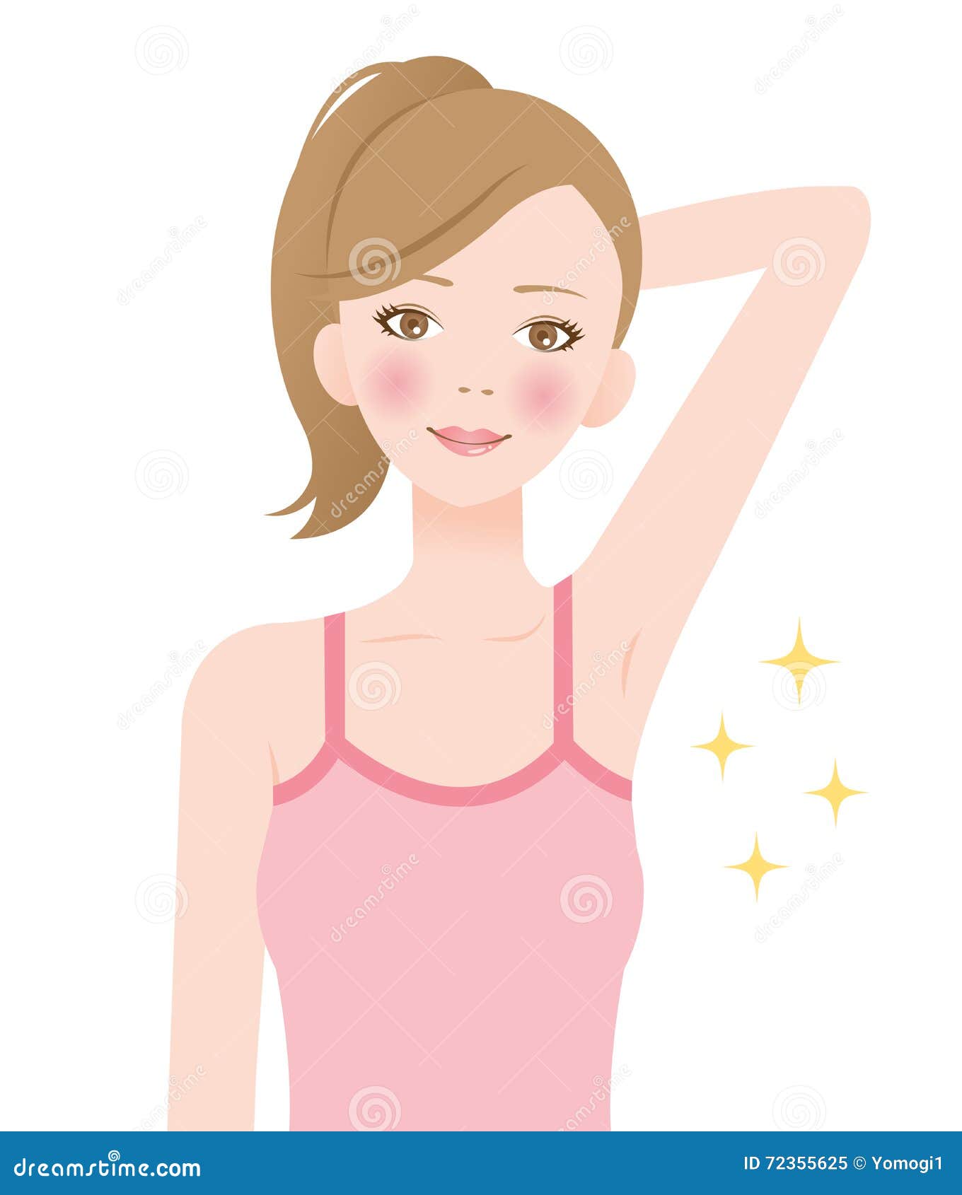 Underarm hair removal stock vector. Illustration of body - 72355625