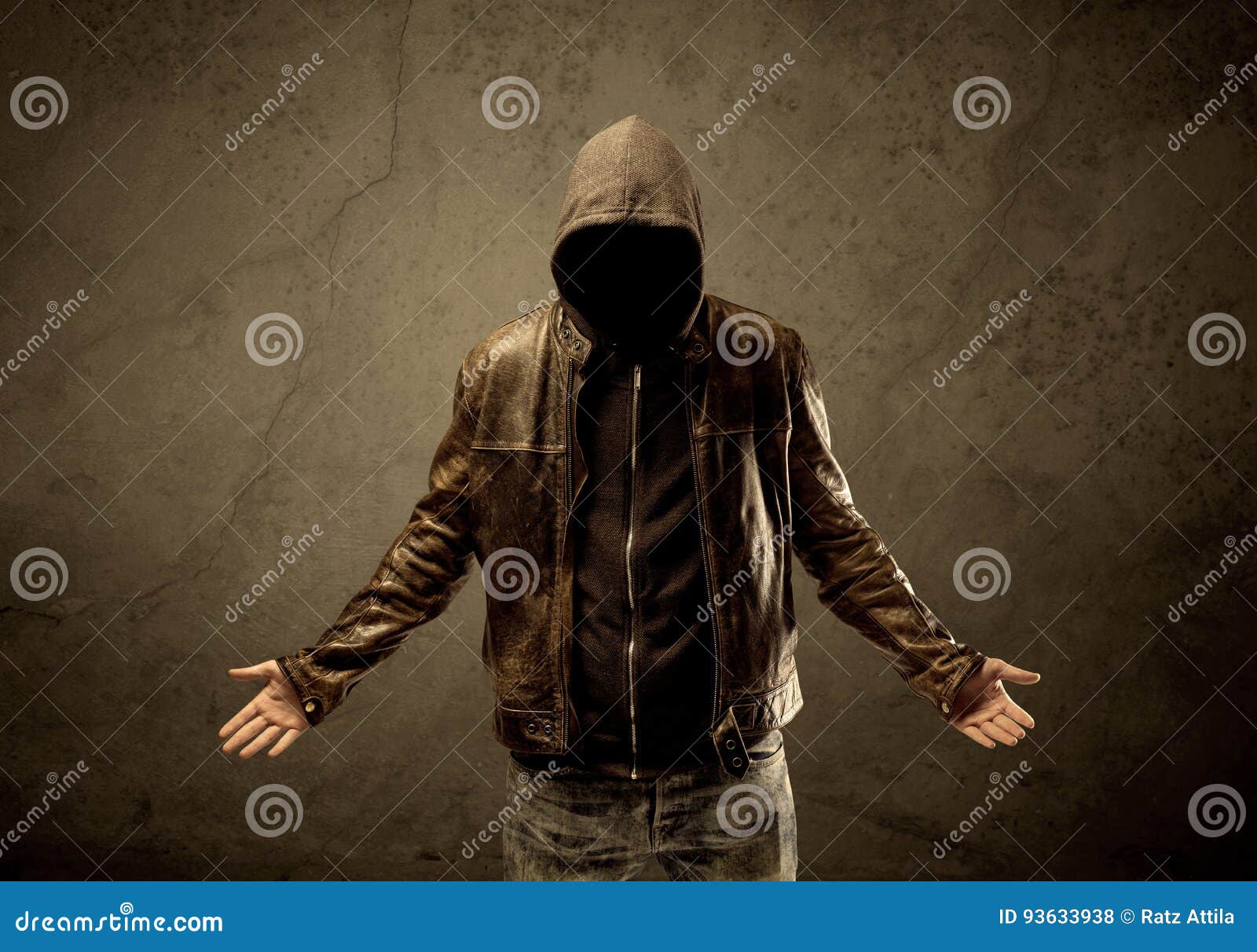 Undercover Hooded Stranger in the Dark Stock Photo - Image of danger
