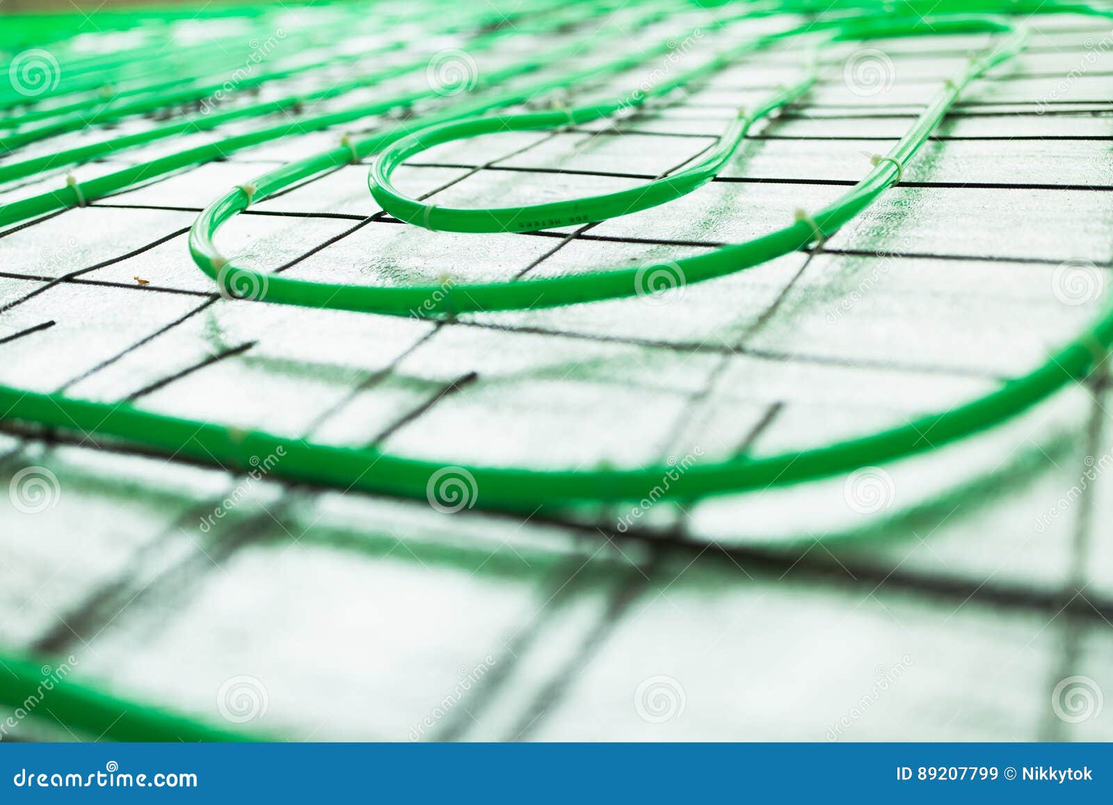 Underfloor Heating Green Pipe Installation Stock Image Image of floor