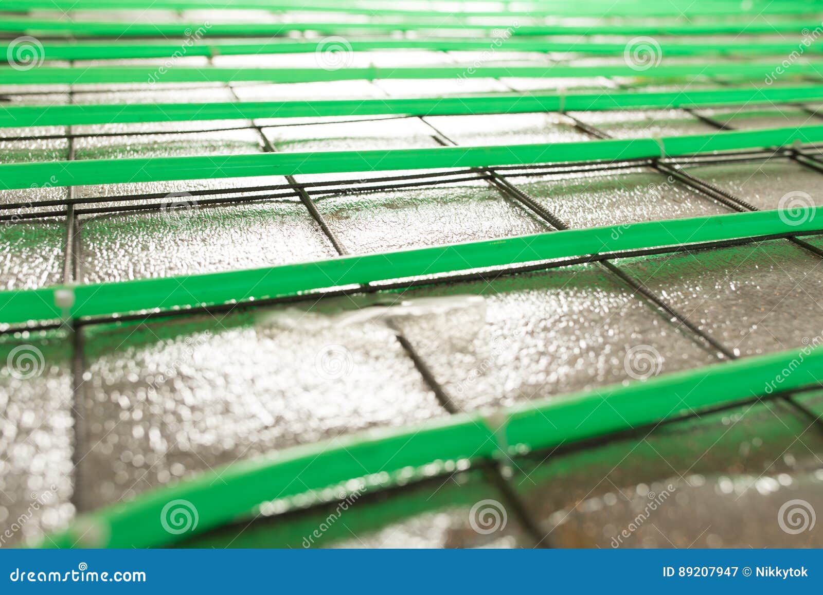 Underfloor Heating Green Pipe Installation Stock Image Image of