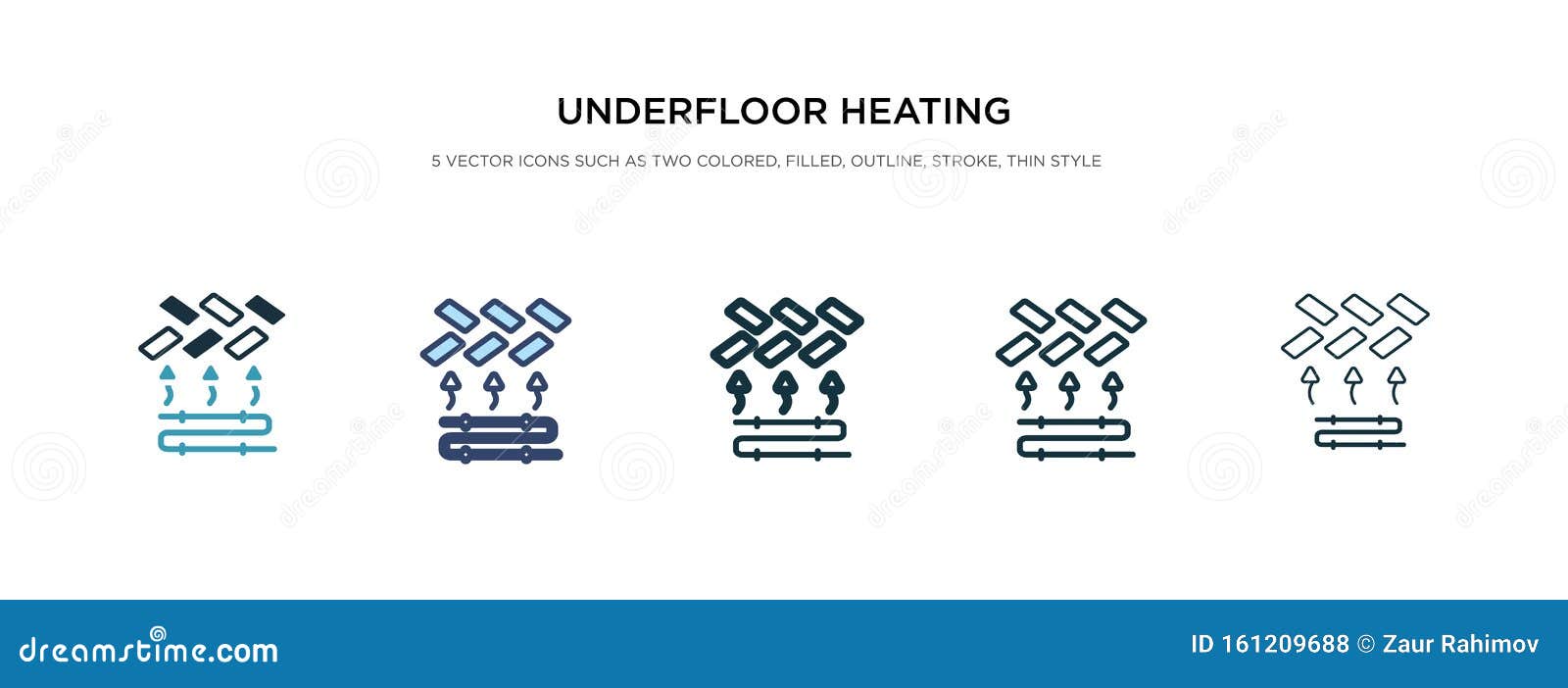 Underfloor Heating Icon in Different Style Vector Illustration. Two