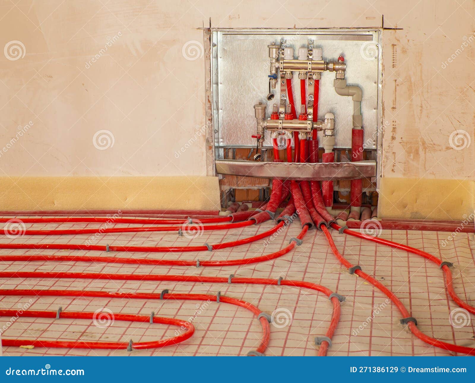 Underfloor Heating Installation Stock Image Image of domestic, water