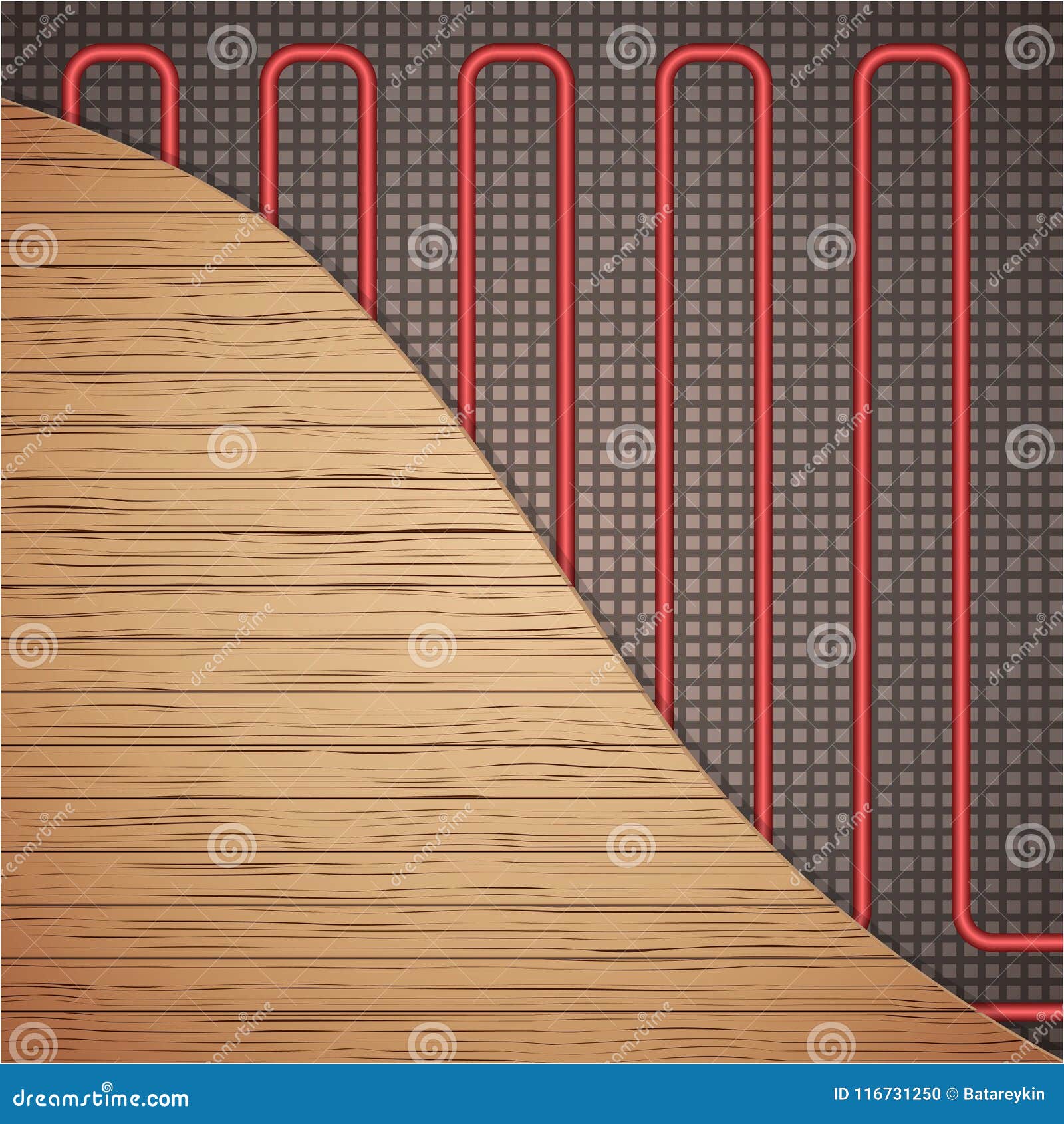 Underfloor Heating System Stock Vector Illustration Of Parquet