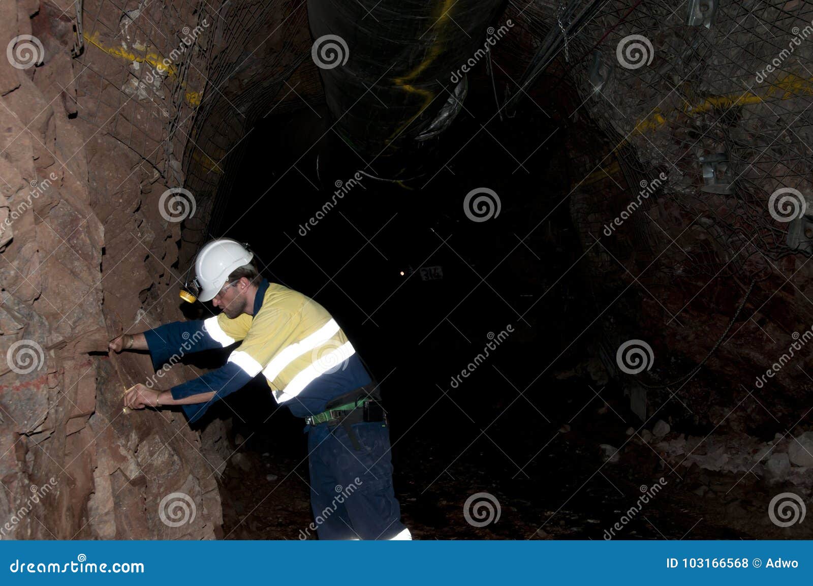 Underground geologist stock photo. Image of engineering 103166568
