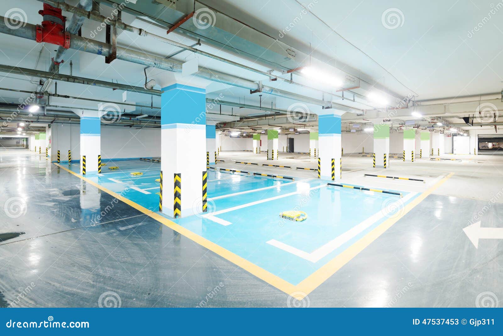 Underground parking stock image. Image of illuminated 47537453