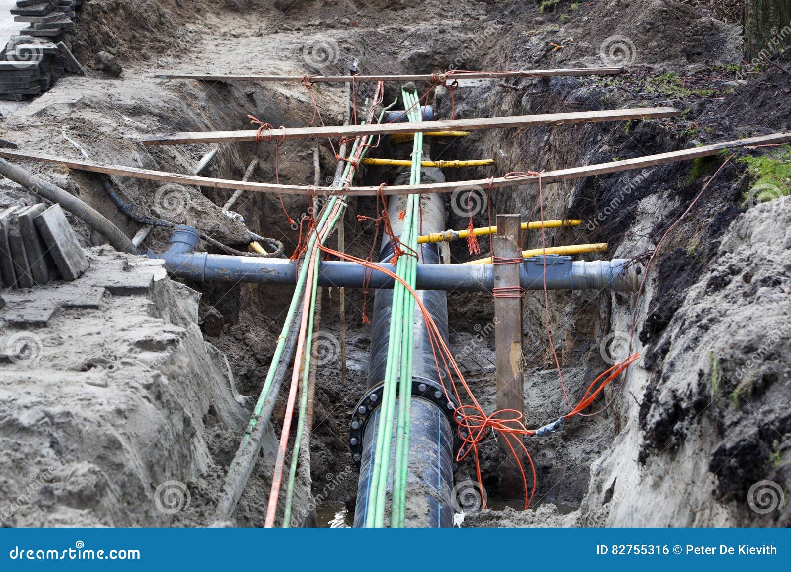 underground pipes and cables