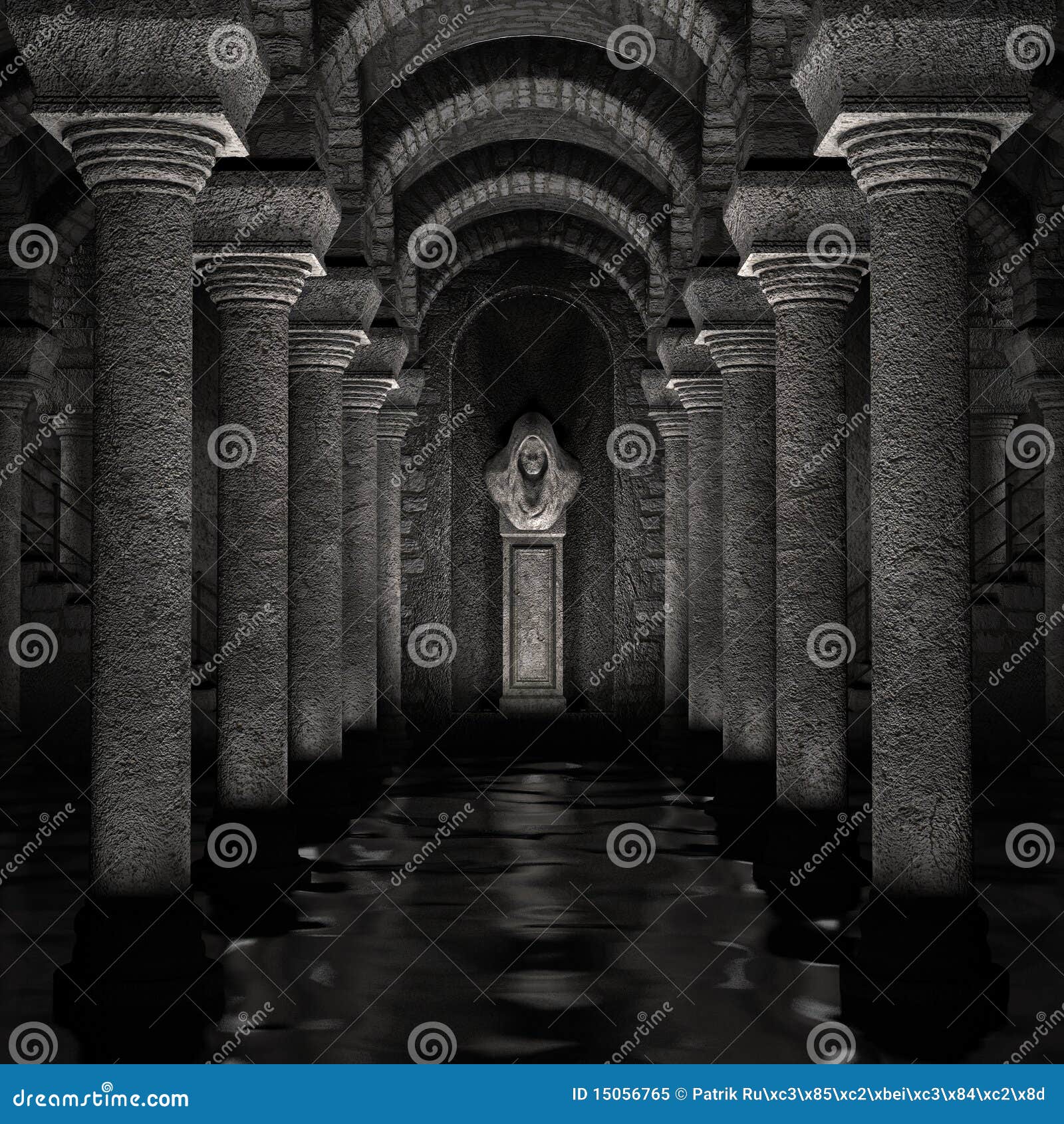Underground sanctuary stock illustration. Illustration of historic