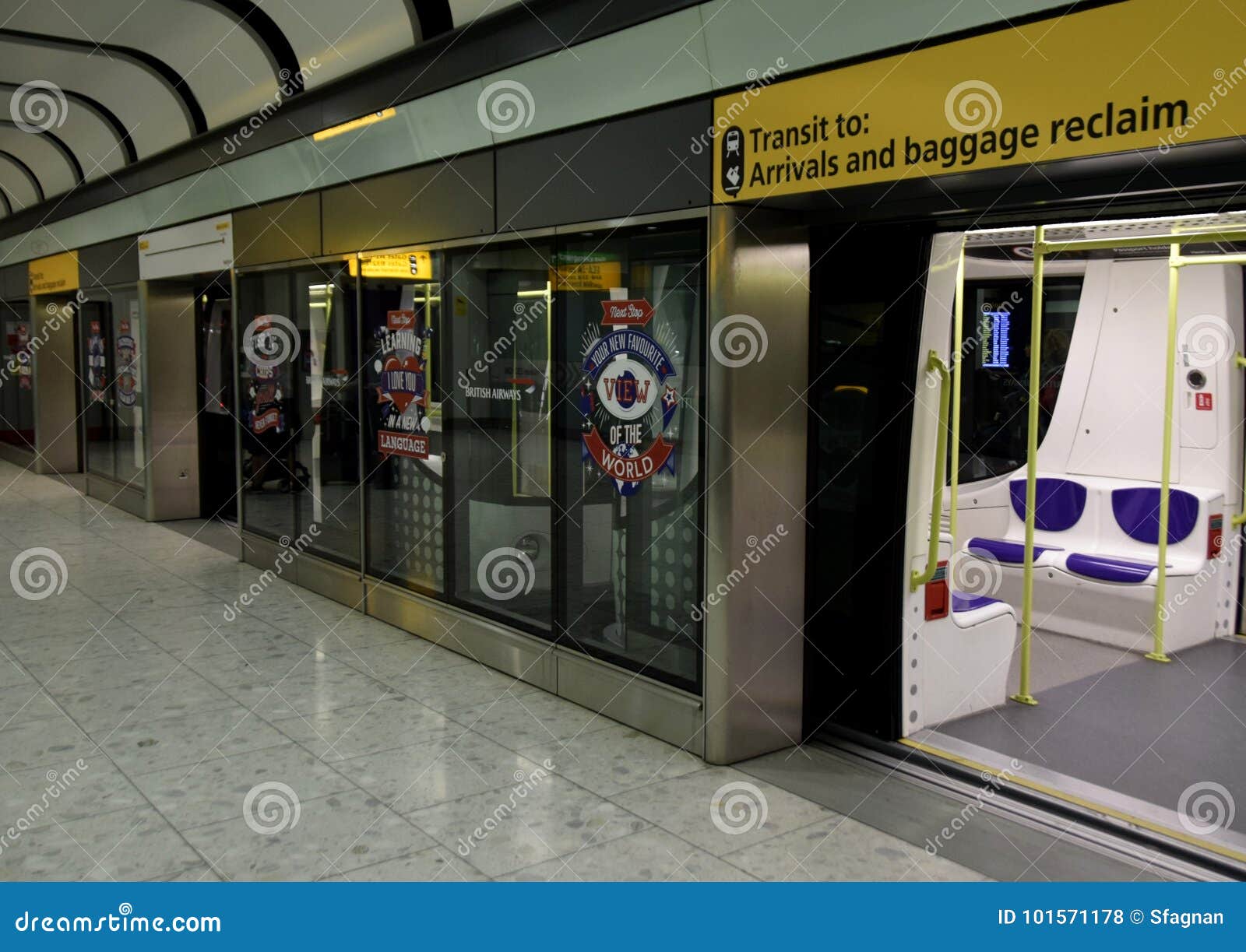 Underground Transportation at Heathrow Airport Editorial Stock Photo -  Image of terminal, hall: 101571178
