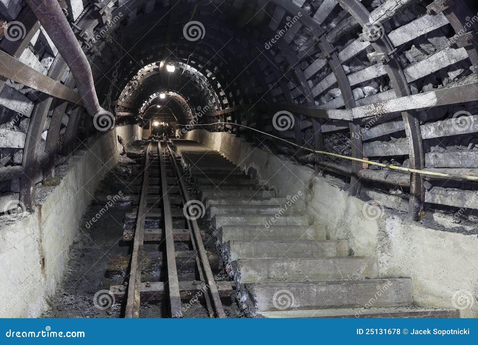 Underground Tunnel in the Coal Mine Stock Photo Image of stair