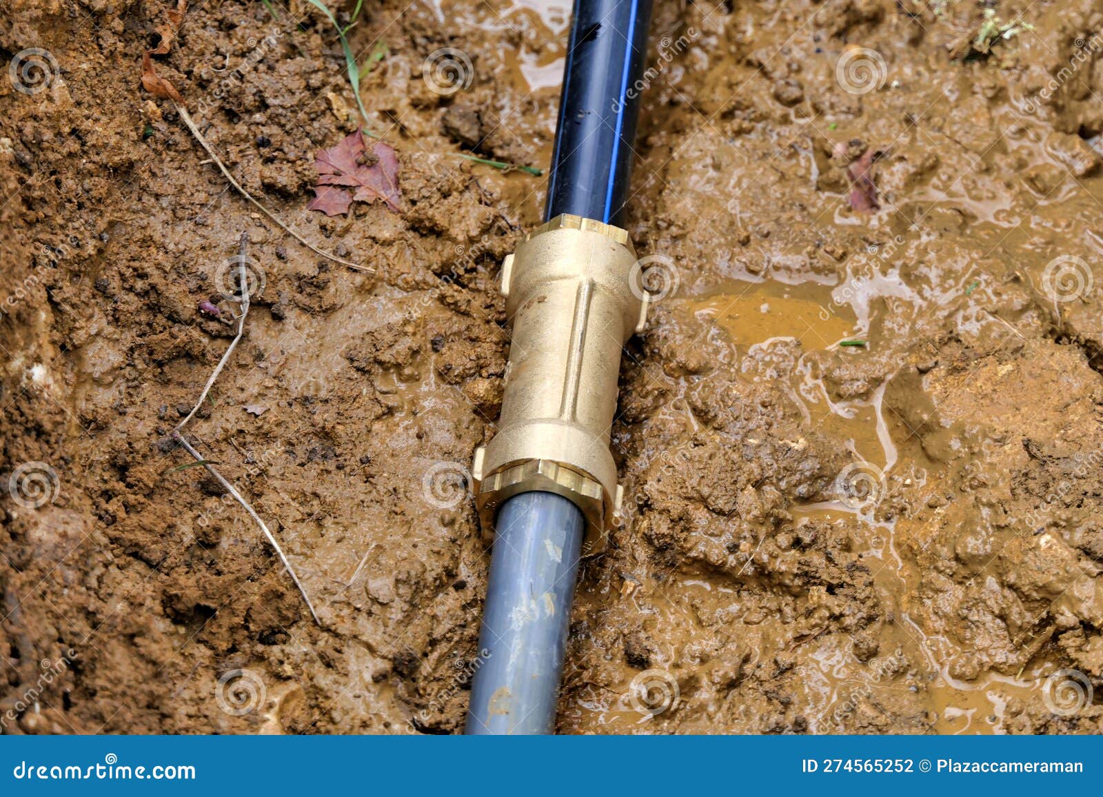 Underground Water Leak stock photo. Image of maintenance 274565252
