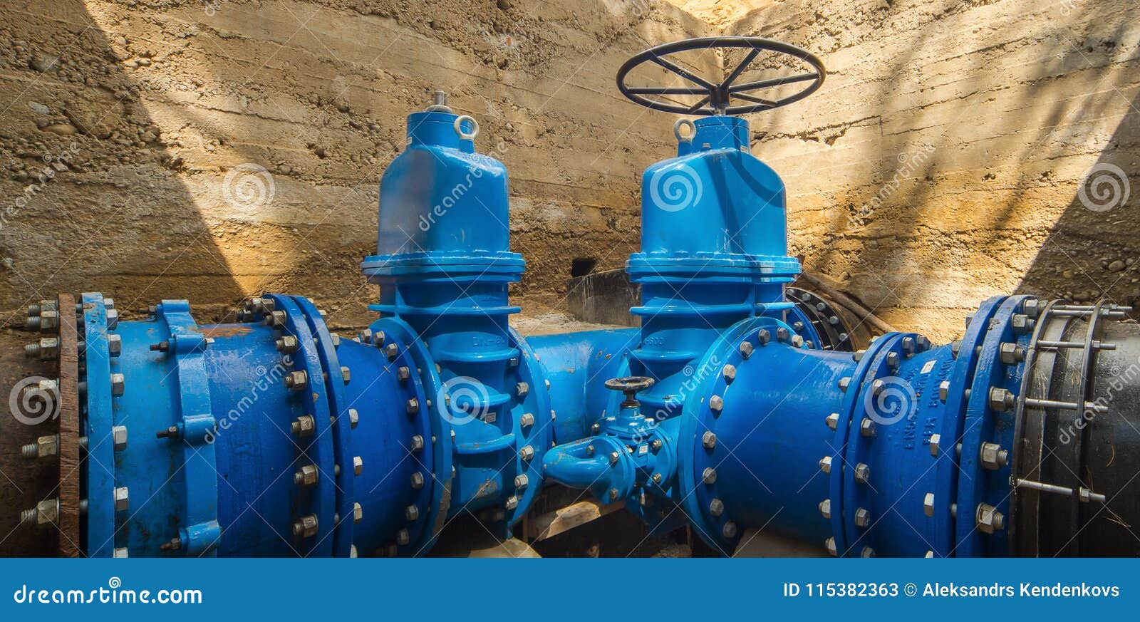 Underground Water Supply System. Large Valves.n Stock Image Image of