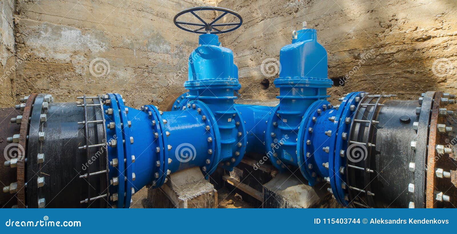 Underground Water Supply System. Large Valves.n Stock Photo Image of