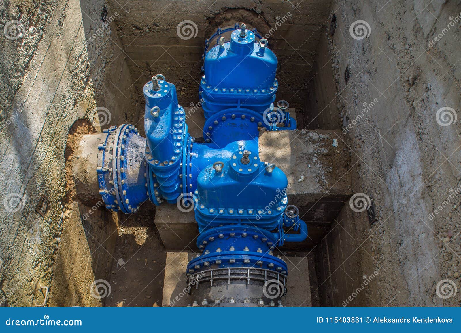 Underground Water Supply System. Large Valves.n Stock Image Image of