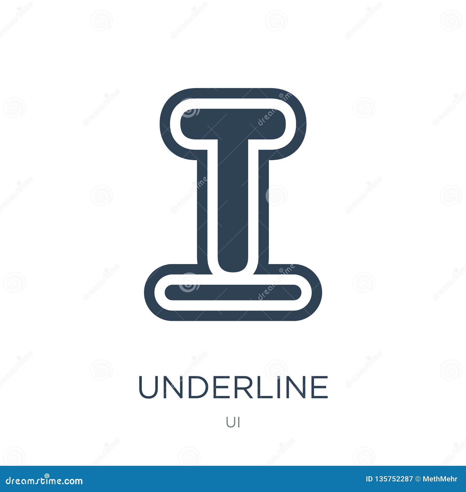 Download Underline Icon In Trendy Design Style. Underline Icon Isolated On White Background. Underline ...