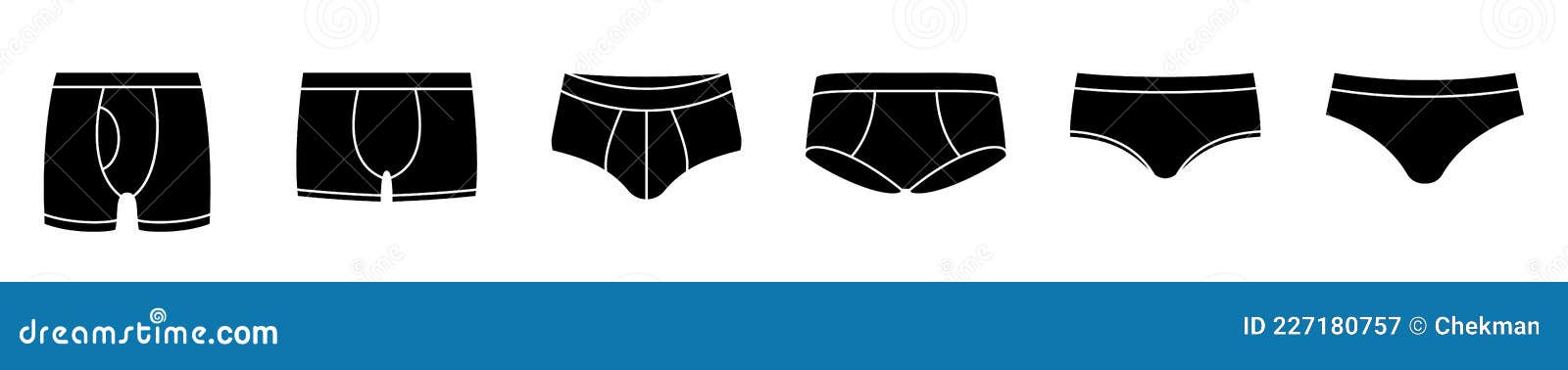Underpants Icon. Set of Men`s Underwear Icons Stock Vector ...