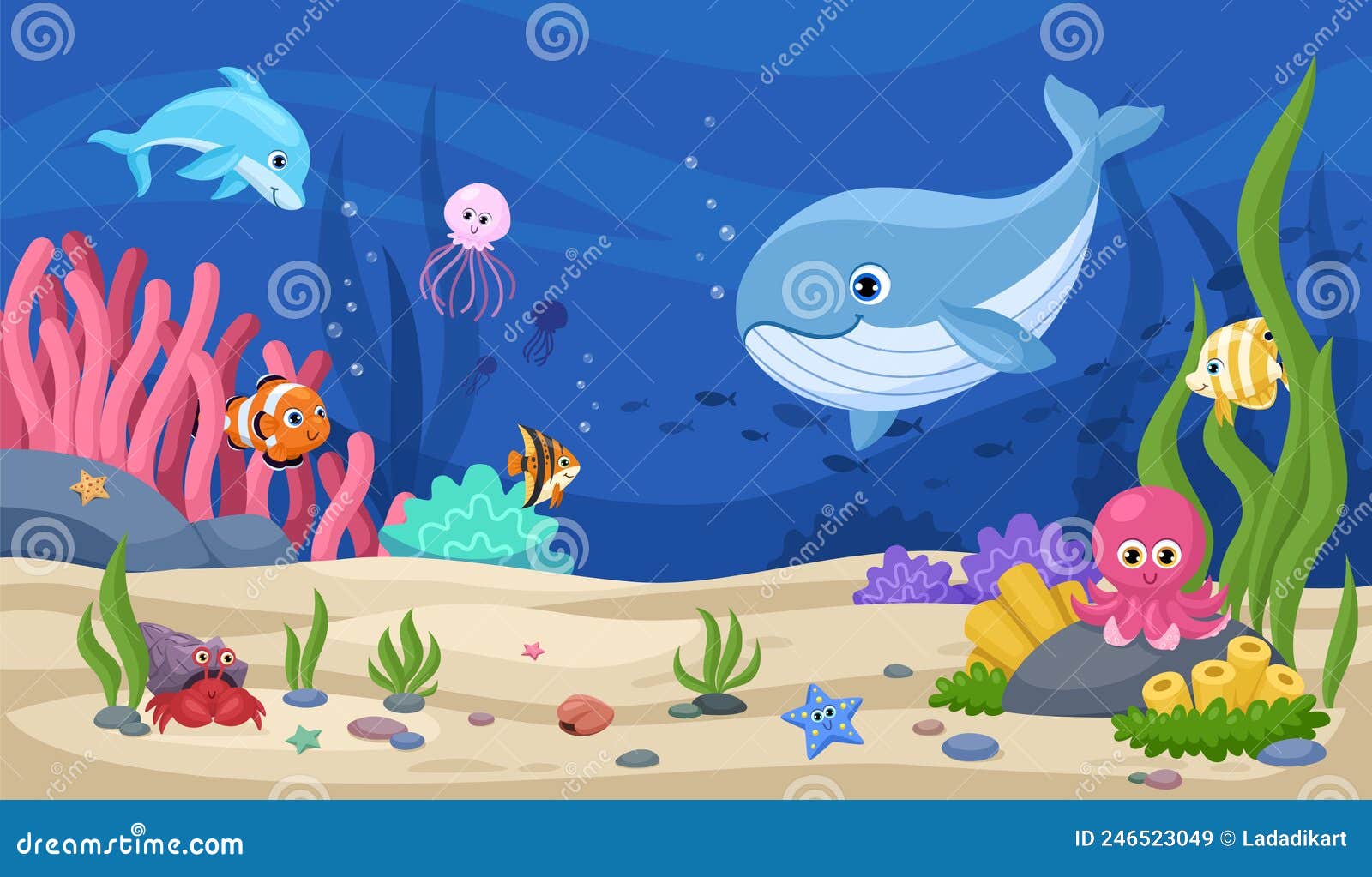 Underwater Animal Background. Aquatic Animals, Cartoon Sea World Landscape Stock Vector - Illustration of nature, ocean: 246523049 Underwater Animal Background. Aquatic Animals, Cartoon Sea World Landscape Stock Vector - Illustration of nature, ocean: 246523049