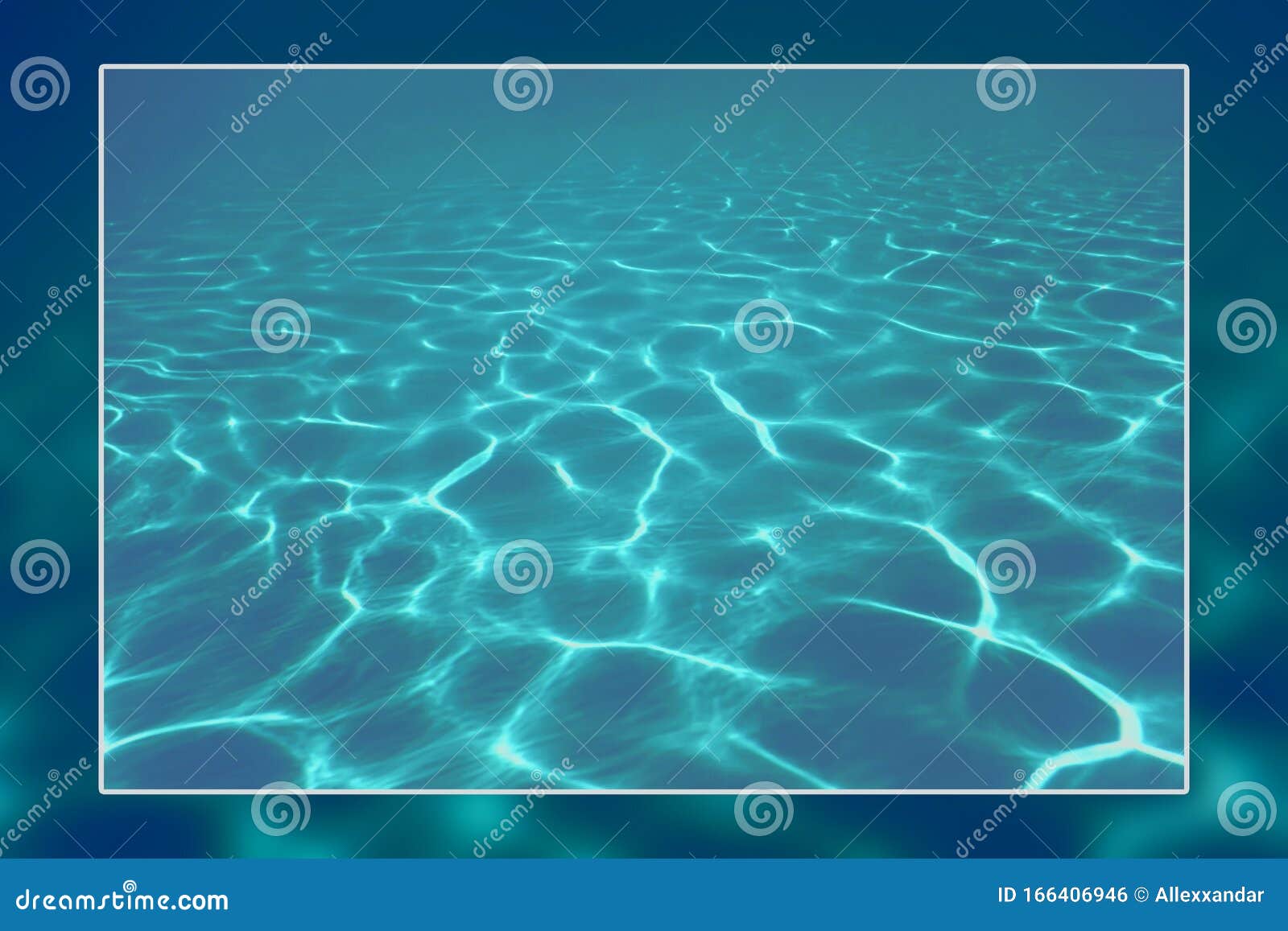 Underwater Background White Border Frame, Water Surface Blank Text Box