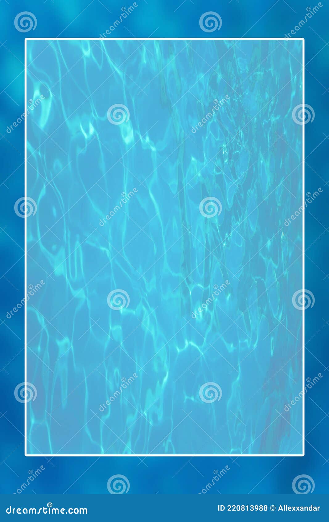 Underwater Background White Border Frame, Water Surface Blank Text Box
