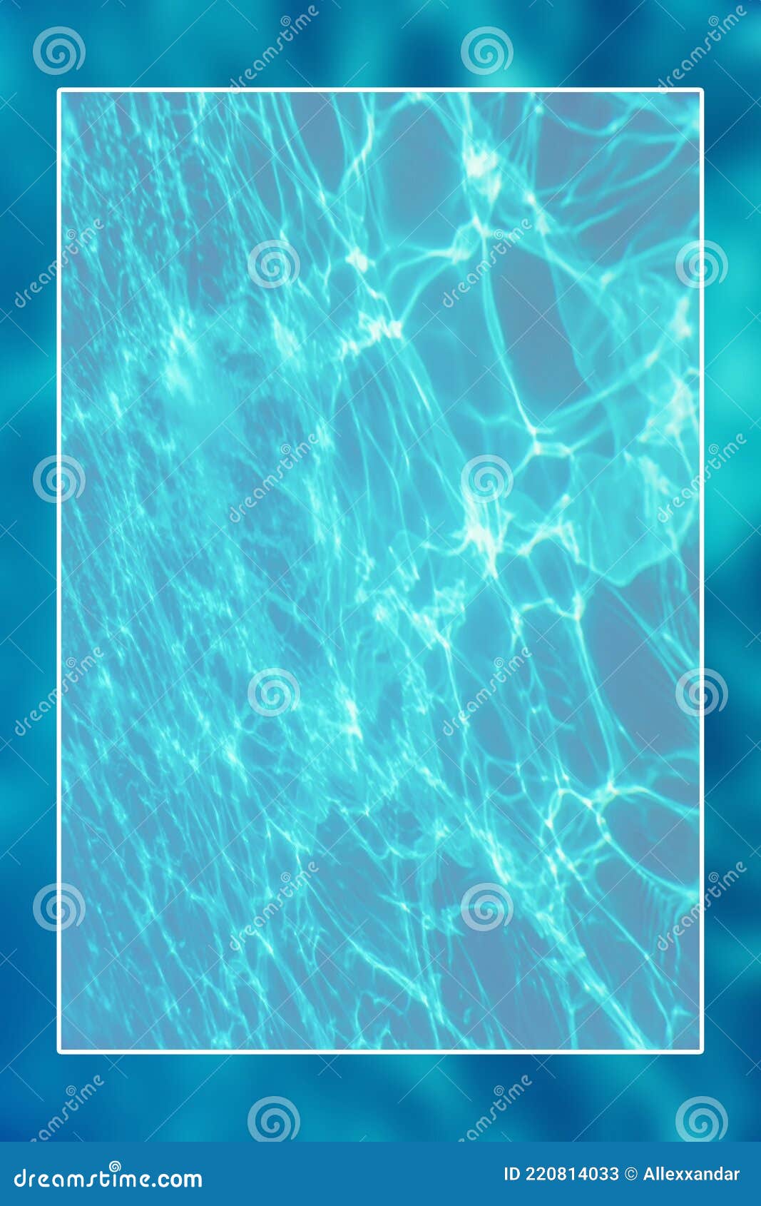 Underwater Background White Border Frame, Water Surface Blank Text Box