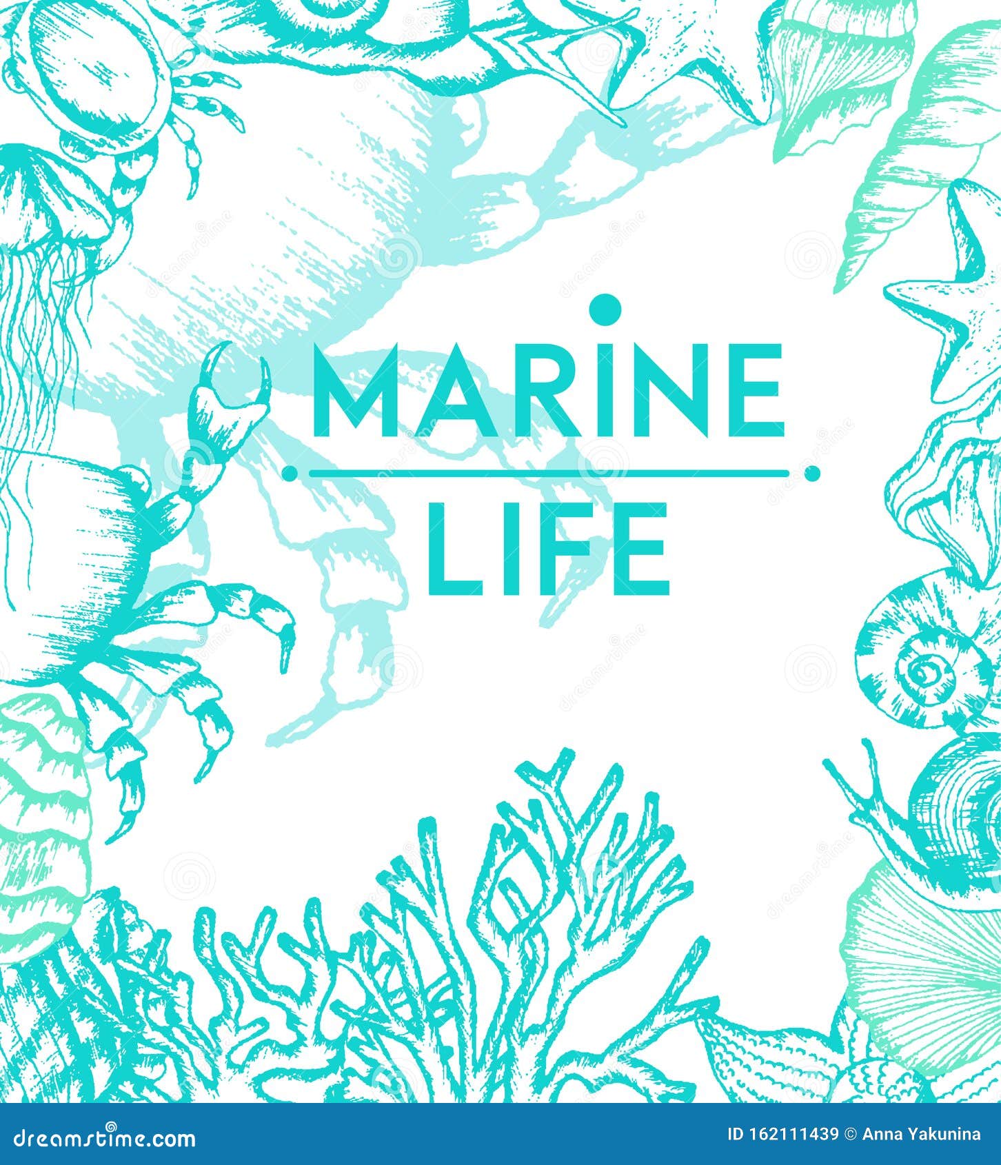 Download Underwater Frame Vector Design. Ocean Nature Concept Stock Vector - Illustration of mollusk ...