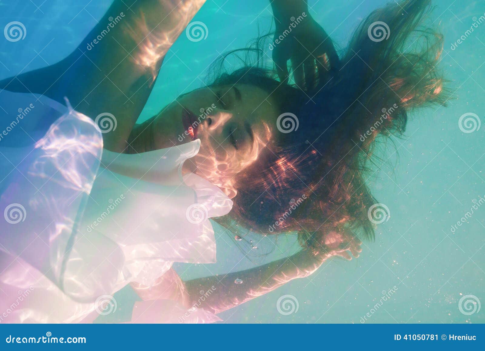 Underwater Girl in Swimming Pool Stock Image - Image of health, nature ...