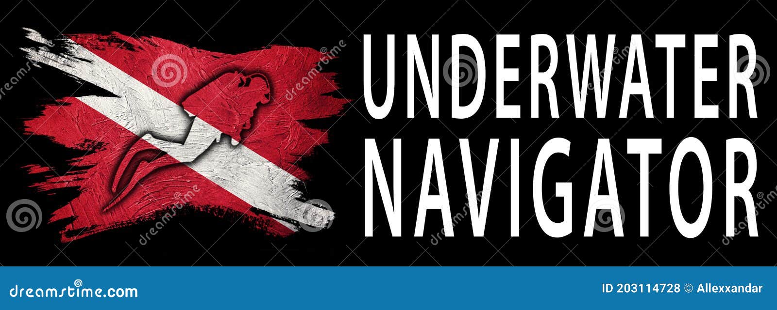 Underwater Navigator, Diver Down Flag, Scuba Flag Stock Photo Image