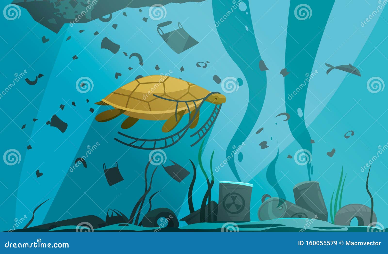 Underwater Pollution Flat Composition Stock Vector ... Underwater Pollution Flat Composition Stock Vector ...
