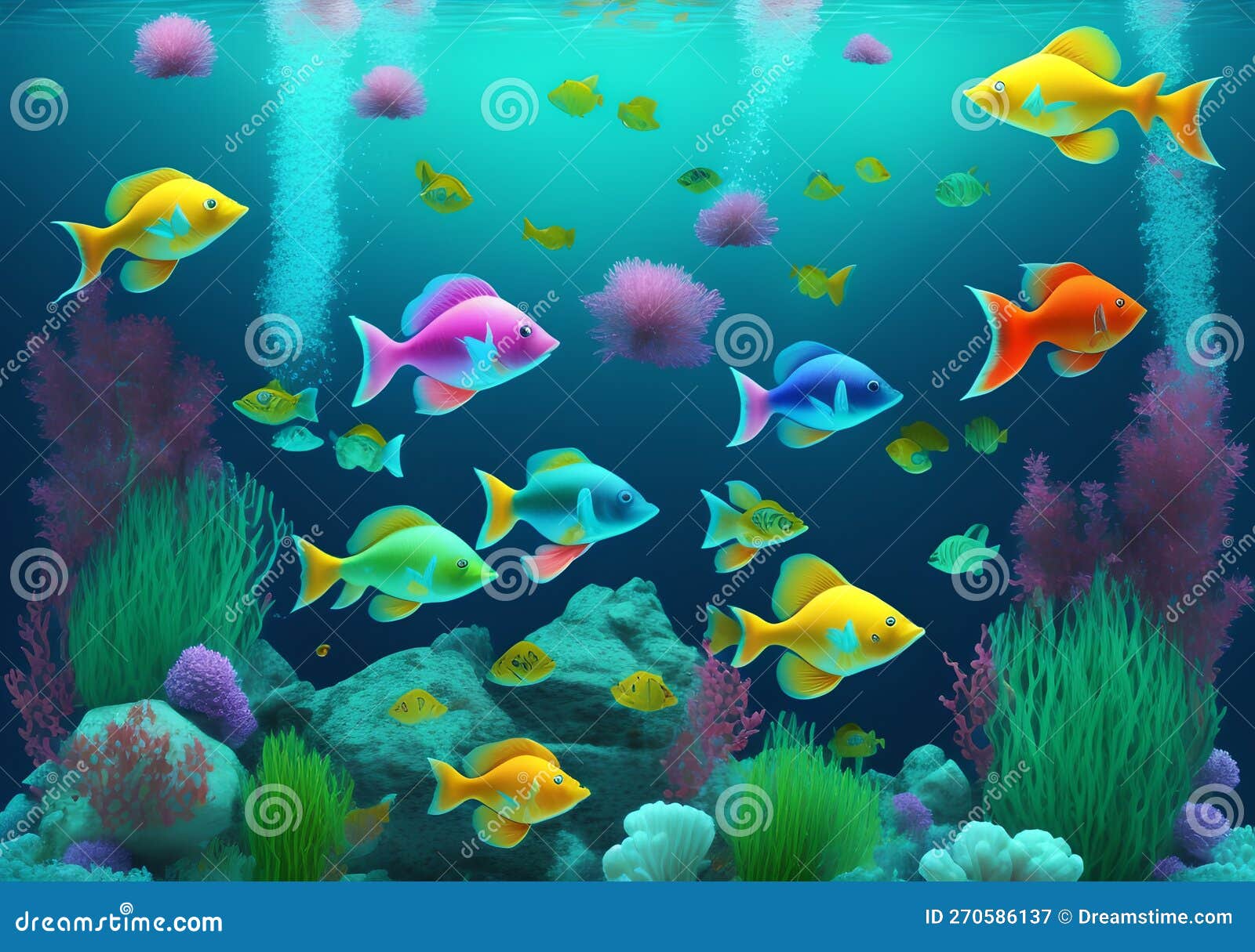 Underwater Scenery, Generative AI Illustration Stock Illustration