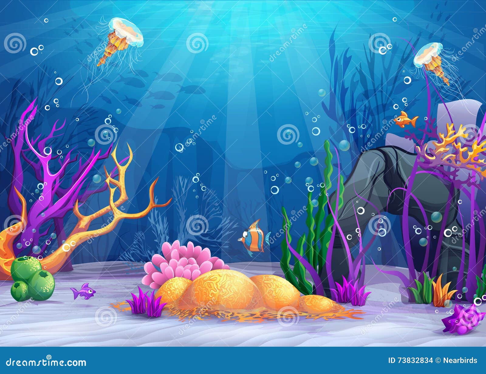 underwater world cartoon 