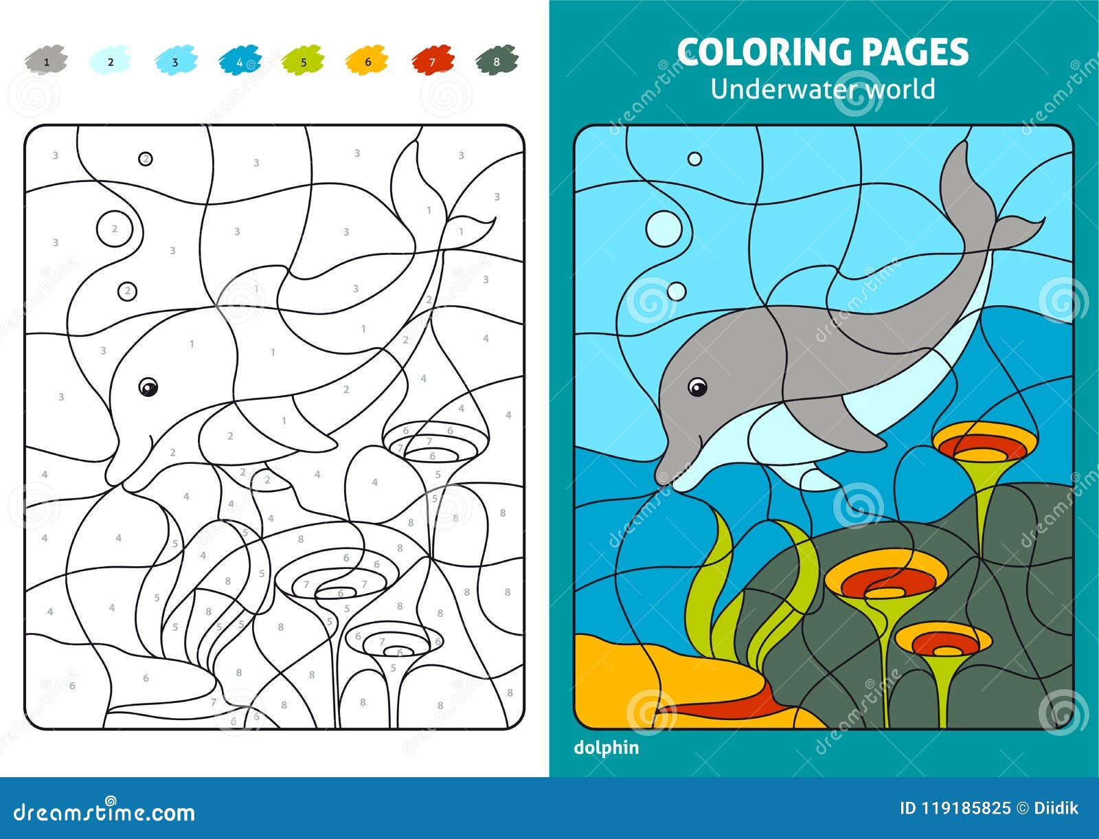 Coloring Dolphin Mandala Vector Illustration | CartoonDealer.com #70234554