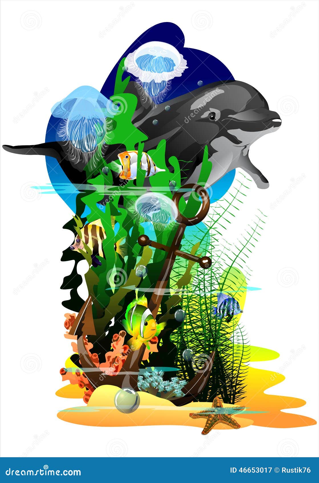 The Underwater World. (Vector) Stock Vector - Illustration of animal