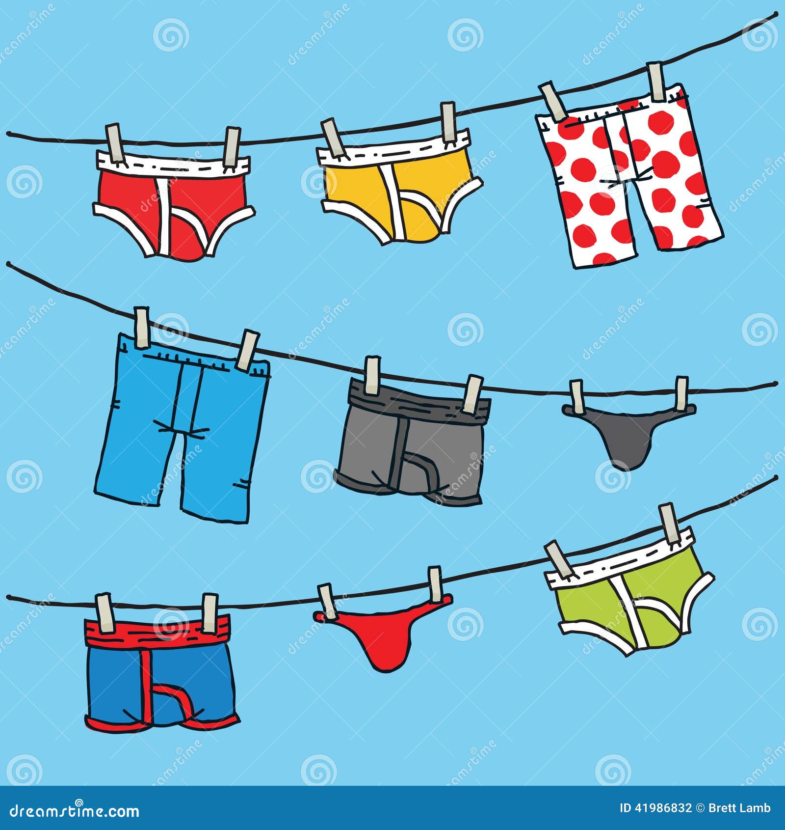 Underwear Clothesline Stock Illustrations – 456 Underwear