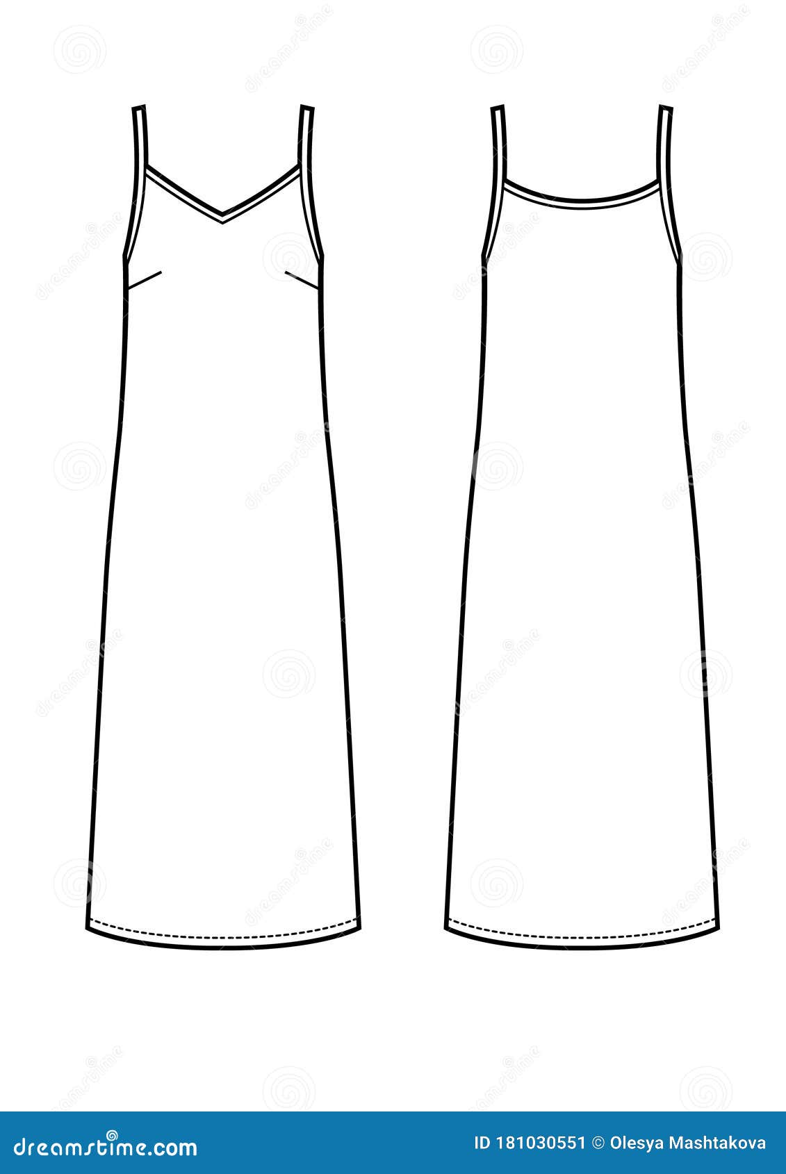 Underwear Dress Vector Technikal Sketch Stock Illustration ...