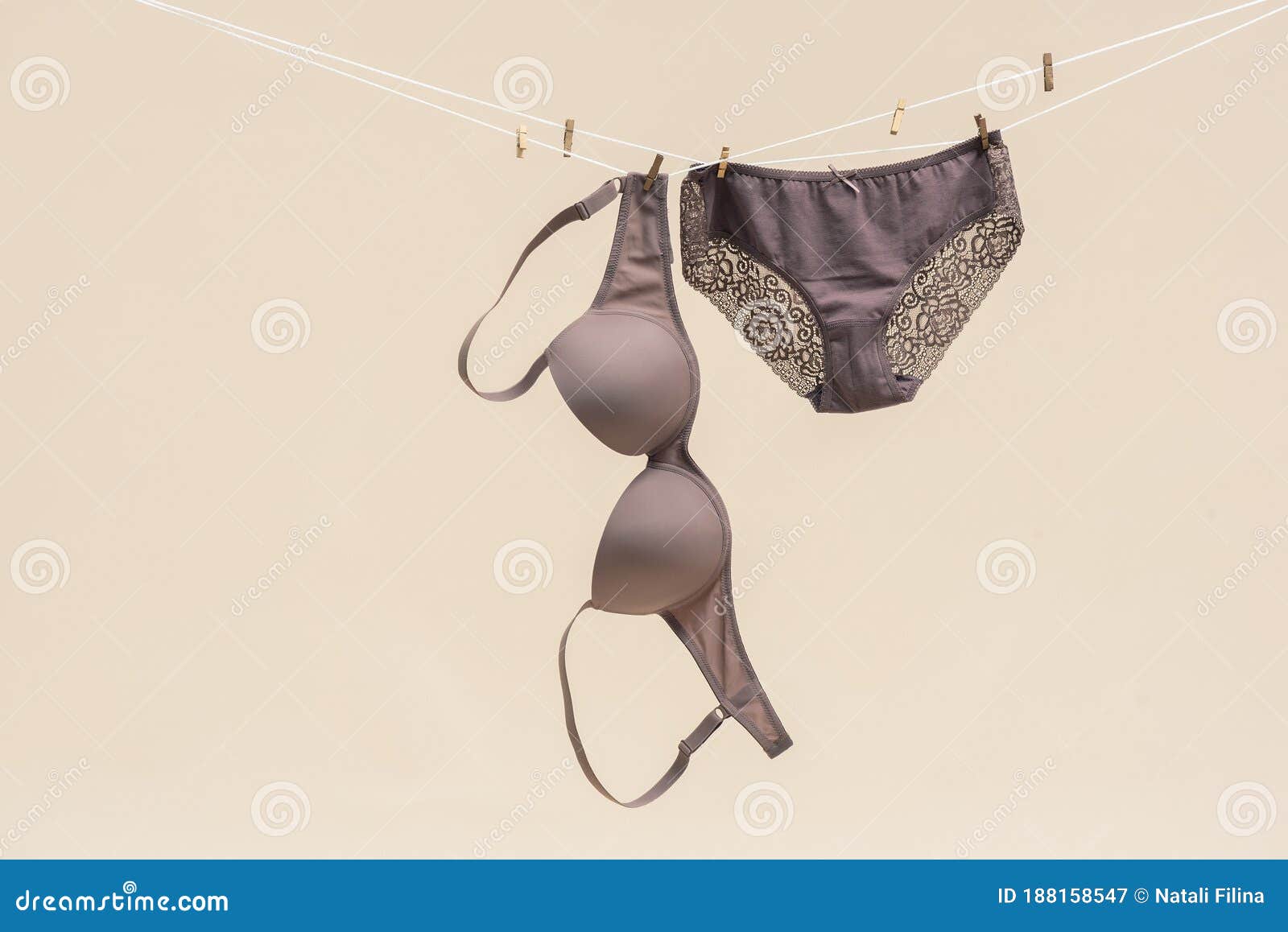 Bra Lingerie Hanging Rope Stock Photos - Free & Royalty-Free Stock