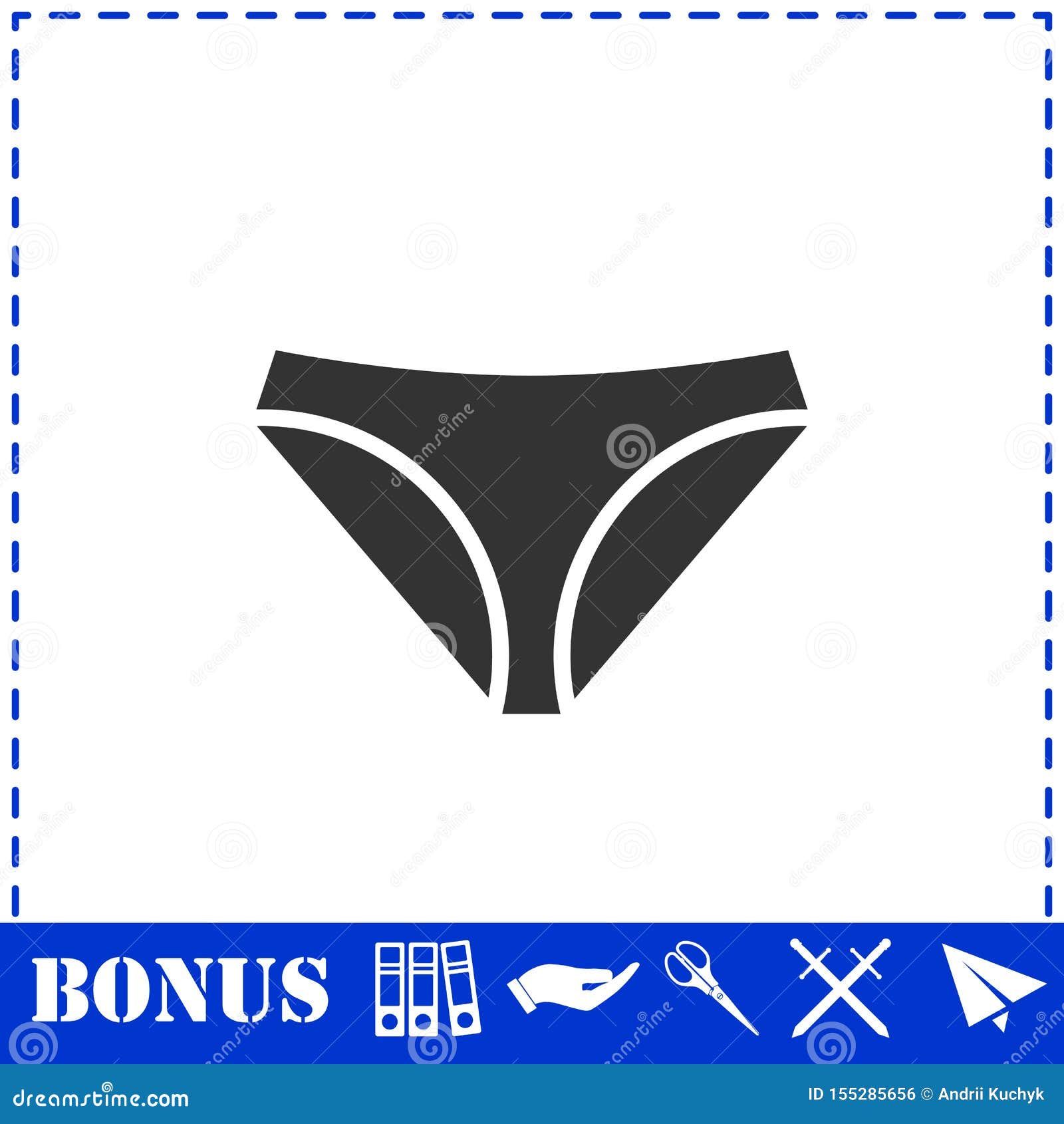 Underwear icon flat stock vector. Illustration of garment 155285656