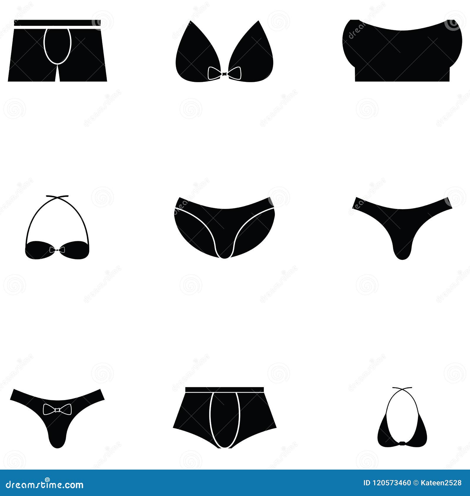 Underwear icon set stock vector. Illustration of style 120573460