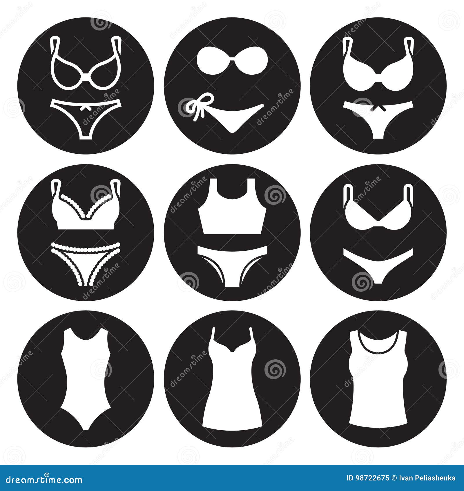 Underwear icons set stock illustration. Illustration of small 98722675