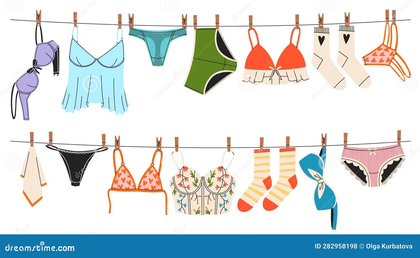 Types of bras. The most complete vector collection of lingerie