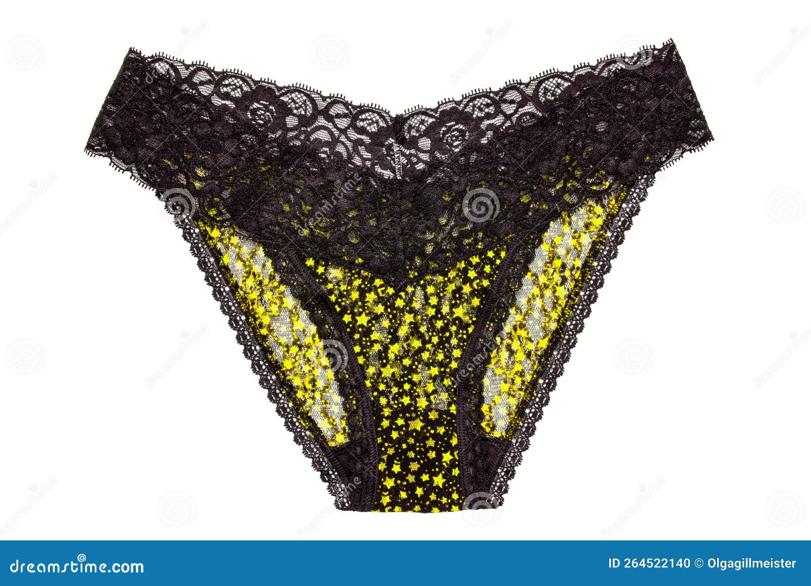 Underwear Woman Isolated Close Up Of Luxurious Elegant Black Lacy Thongs Panties With Colorful