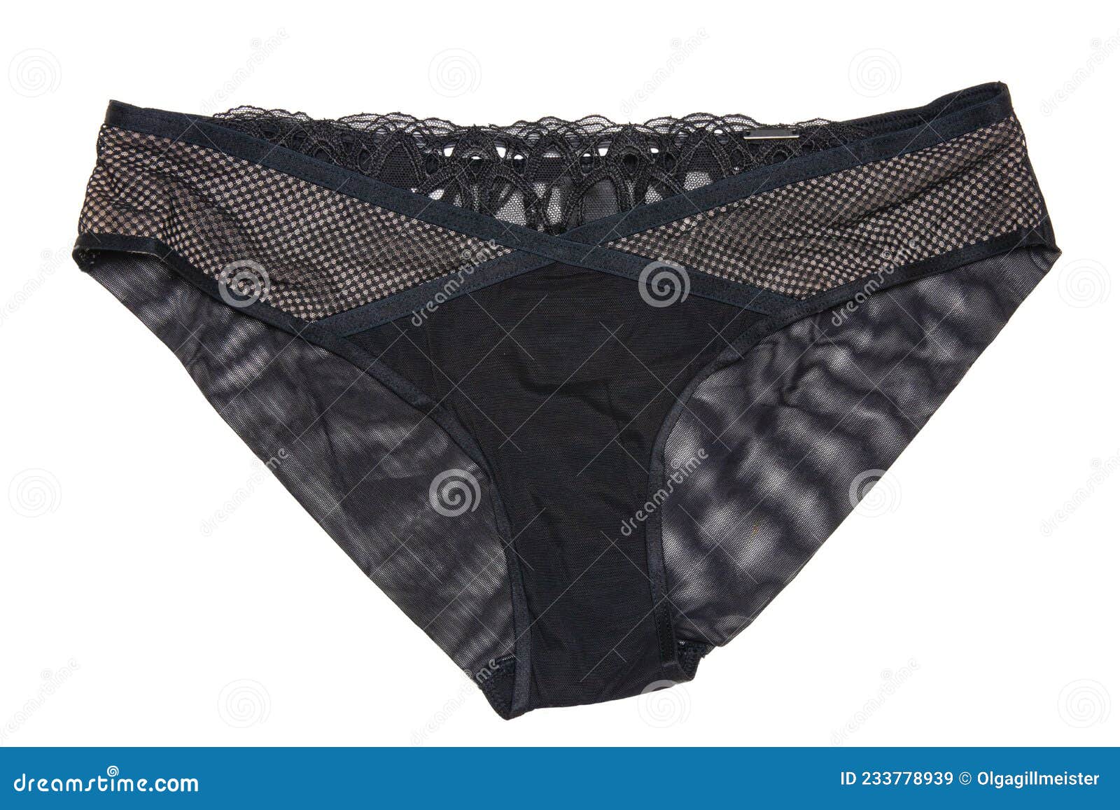 Underwear Woman Isolated. Close-up of Luxurious Elegant Black Lacy